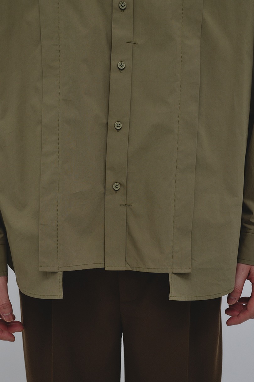 タックデザインノーカラーシャツ 詳細画像 L/KHA 11