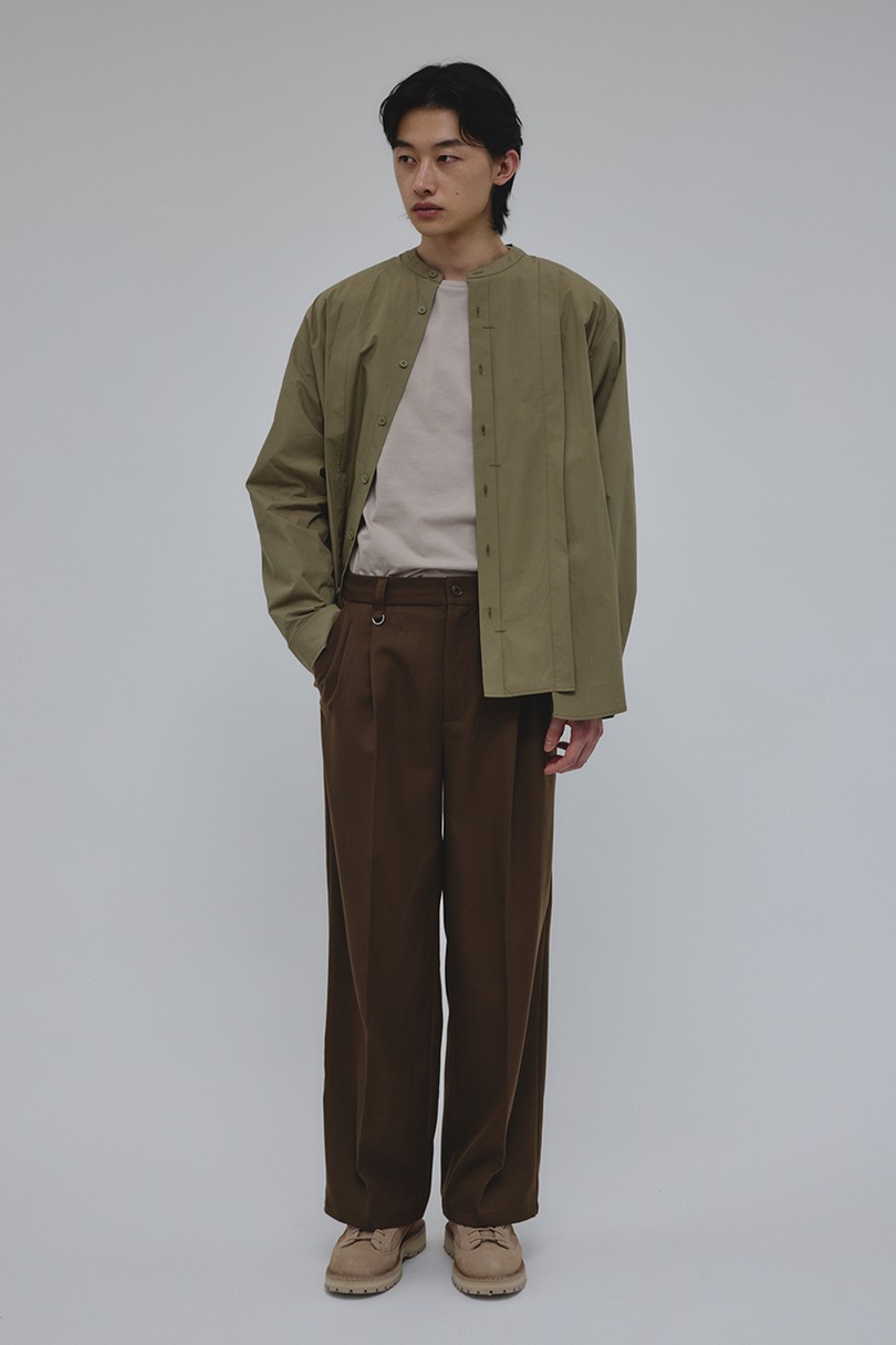 タックデザインノーカラーシャツ 詳細画像 L/KHA 2