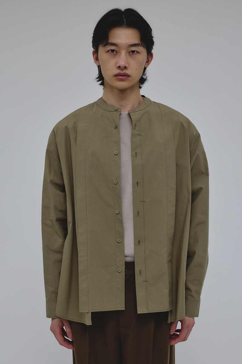 タックデザインノーカラーシャツ 詳細画像 L/KHA 4