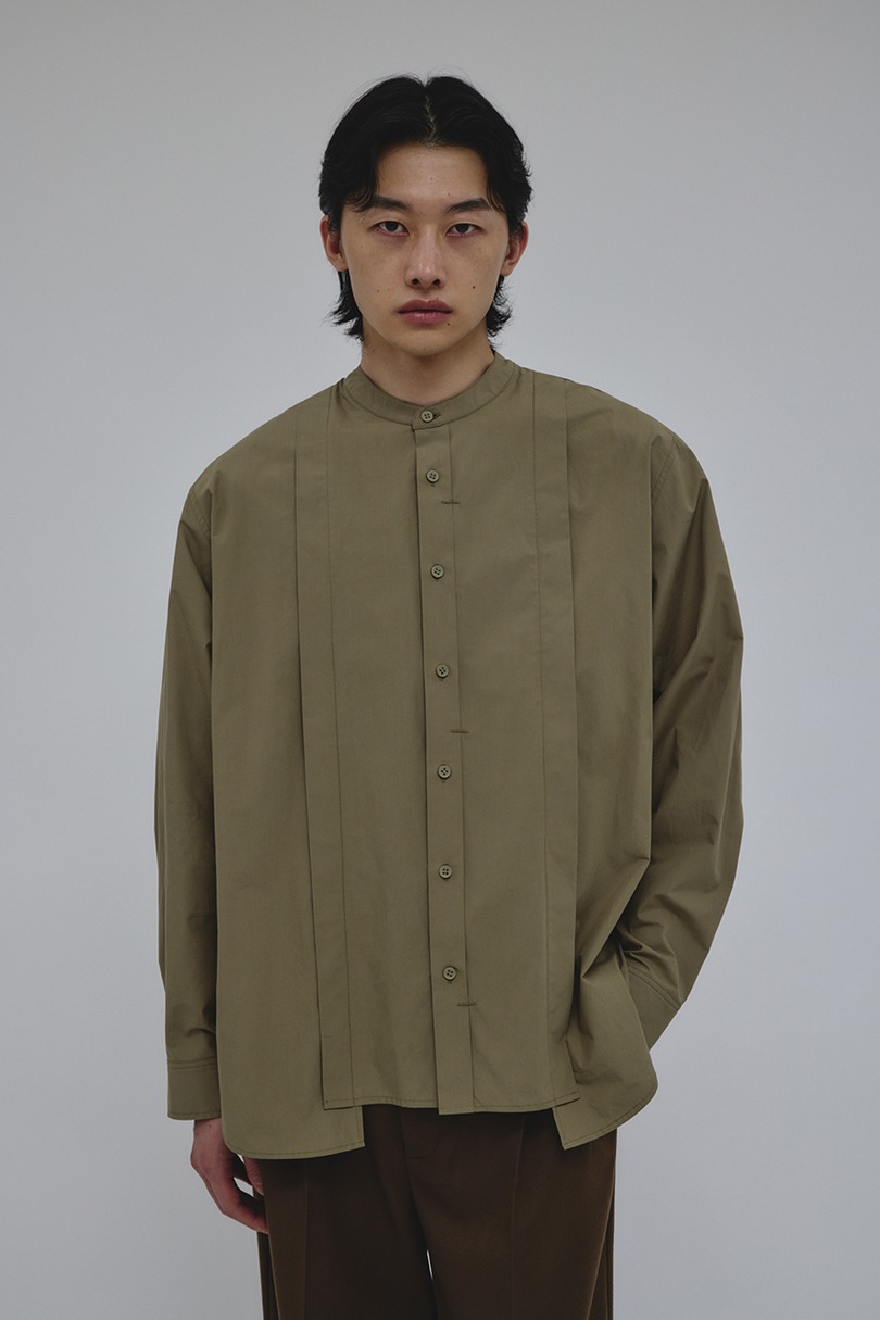 タックデザインノーカラーシャツ 詳細画像 L/KHA 5