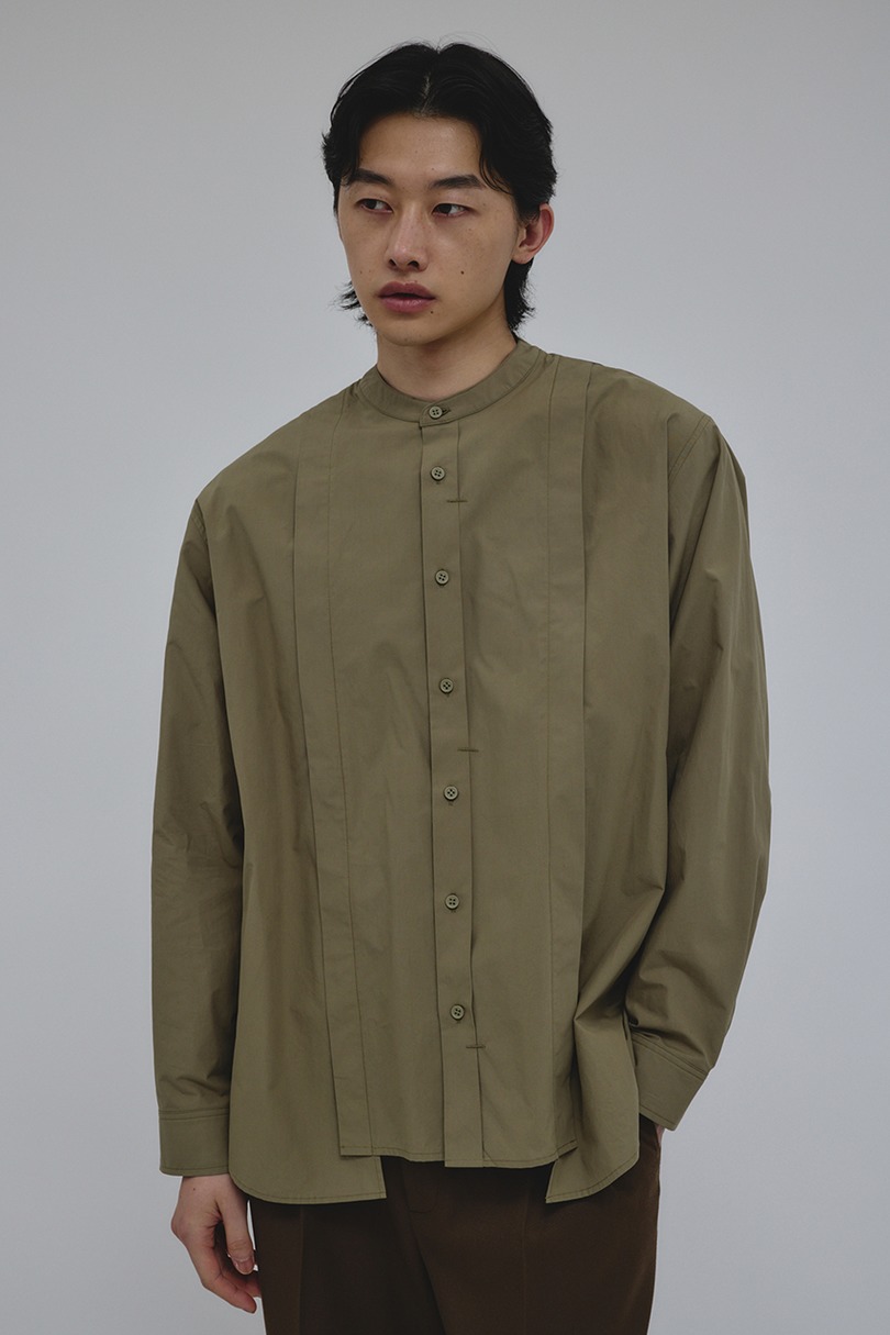 タックデザインノーカラーシャツ 詳細画像 L/KHA 6