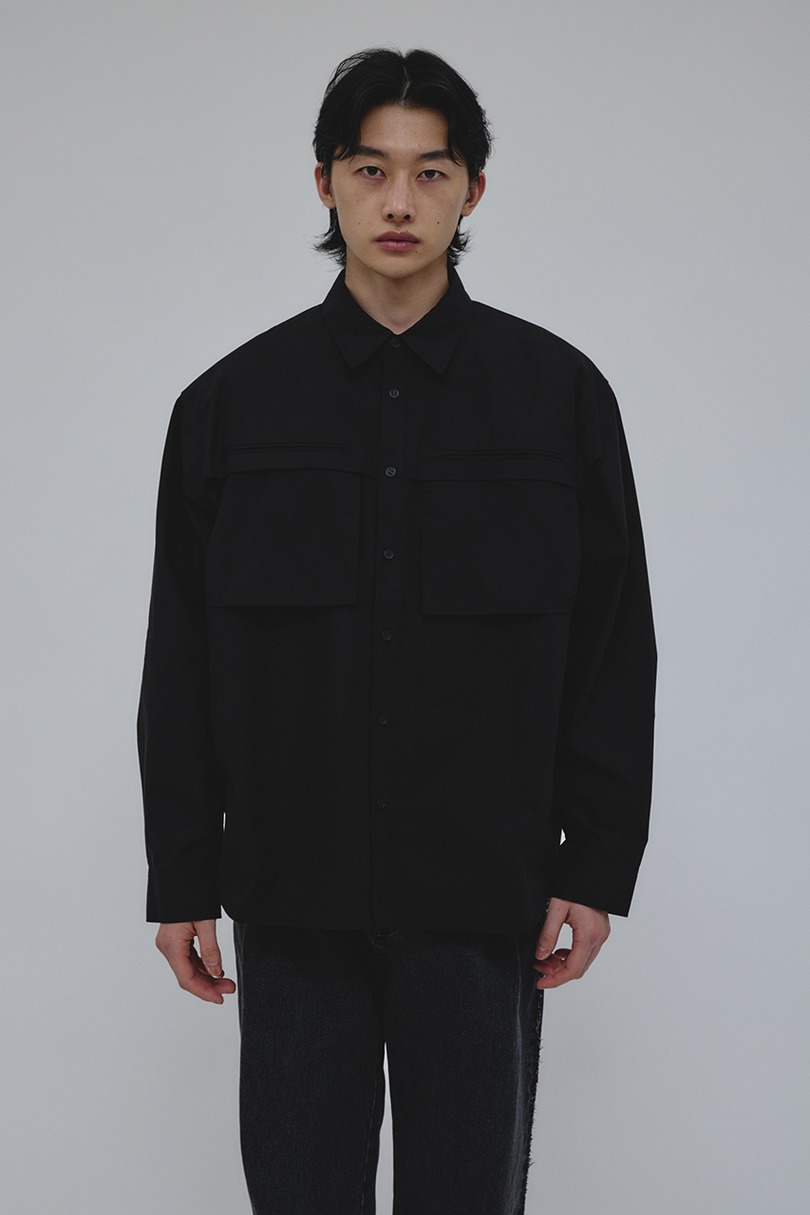 フラップポケットシャツ 詳細画像 BLK 3