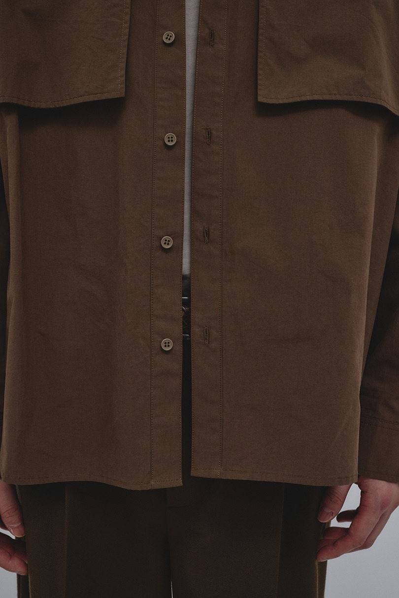 フラップポケットシャツ 詳細画像 BRN 10