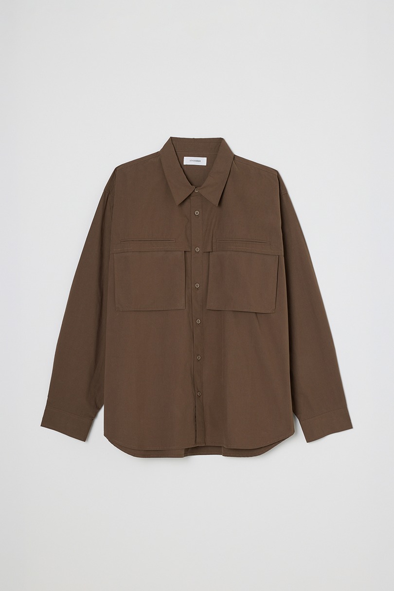 フラップポケットシャツ 詳細画像 BRN 14