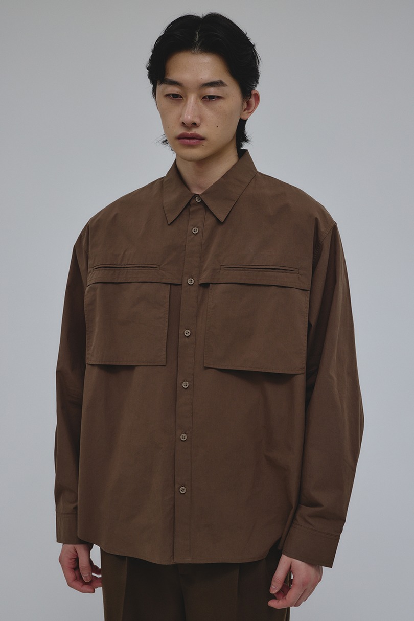 フラップポケットシャツ 詳細画像 BRN 4