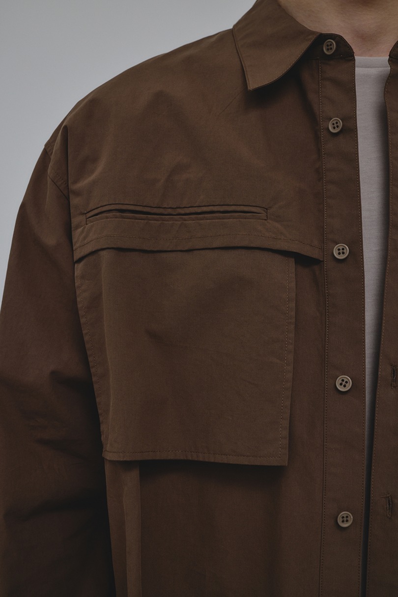フラップポケットシャツ 詳細画像 BRN 9