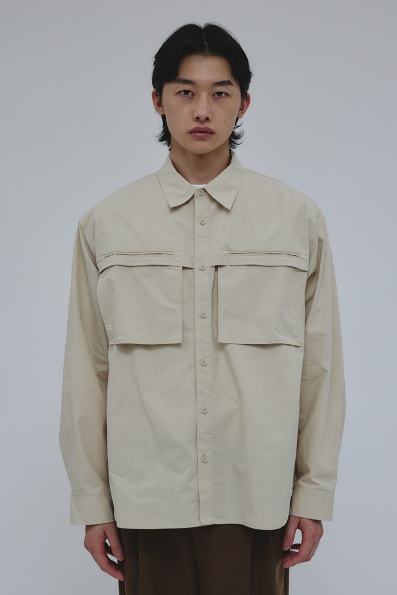 フラップポケットシャツ 詳細画像 L/BEG 4