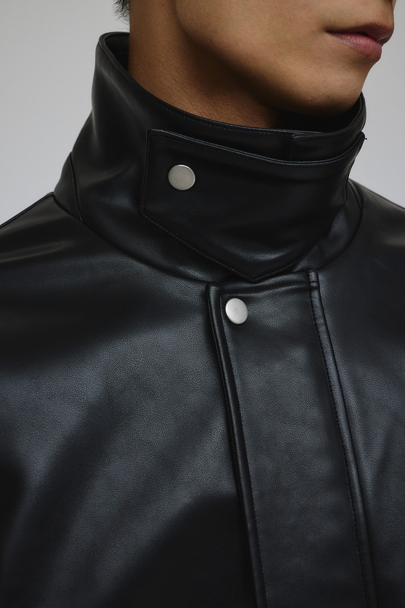 リブカラーレザージャケット 詳細画像 BLK 14