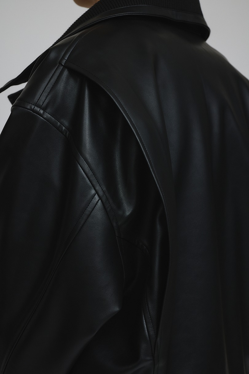 リブカラーレザージャケット 詳細画像 BLK 16