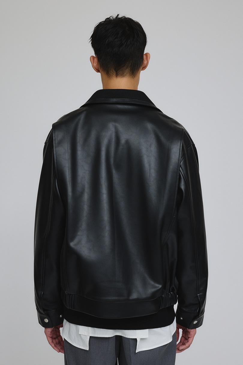 リブカラーレザージャケット 詳細画像 BLK 8