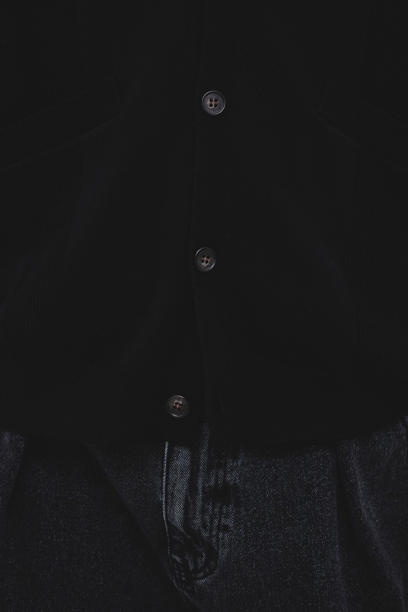 リブカラーニットカーディガン 詳細画像 BLK 10