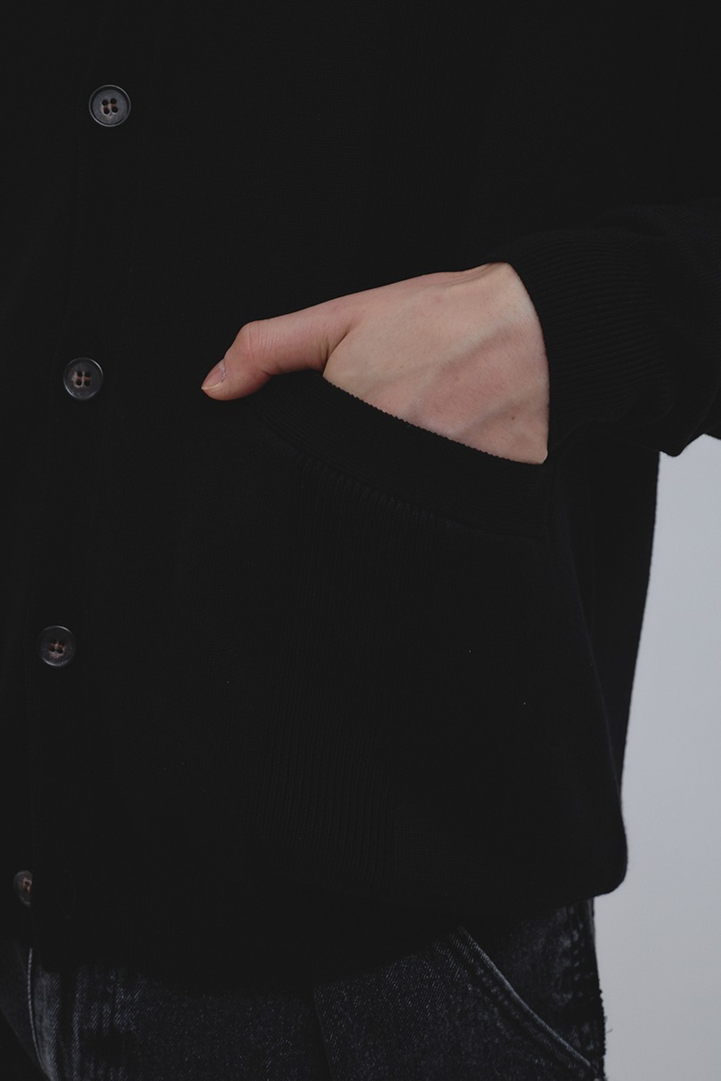 リブカラーニットカーディガン 詳細画像 BLK 11