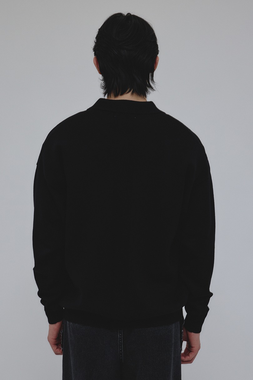 リブカラーニットカーディガン 詳細画像 BLK 7