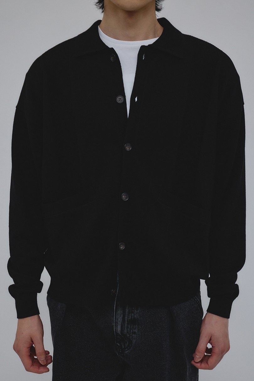 リブカラーニットカーディガン 詳細画像 BLK 8