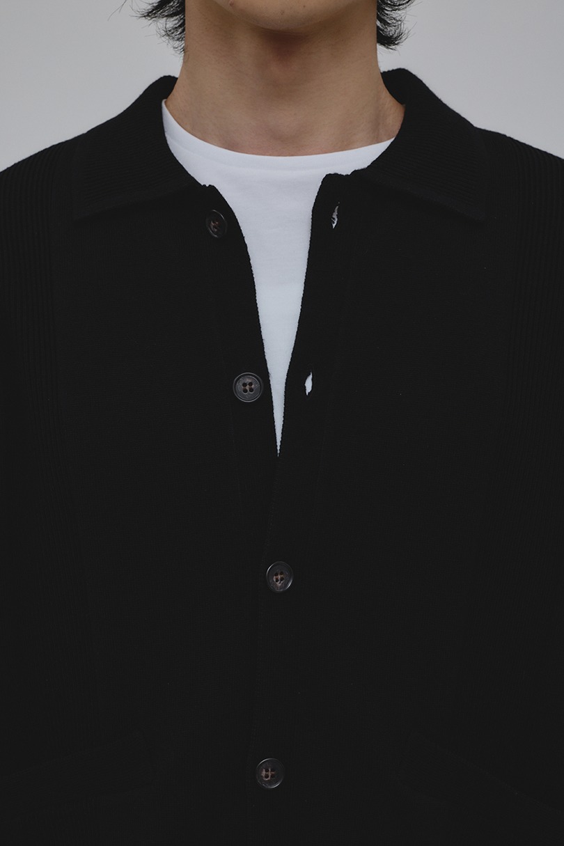 リブカラーニットカーディガン 詳細画像 BLK 9