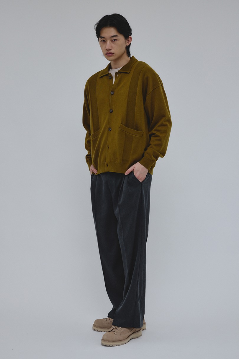 リブカラーニットカーディガン 詳細画像 KHA 2