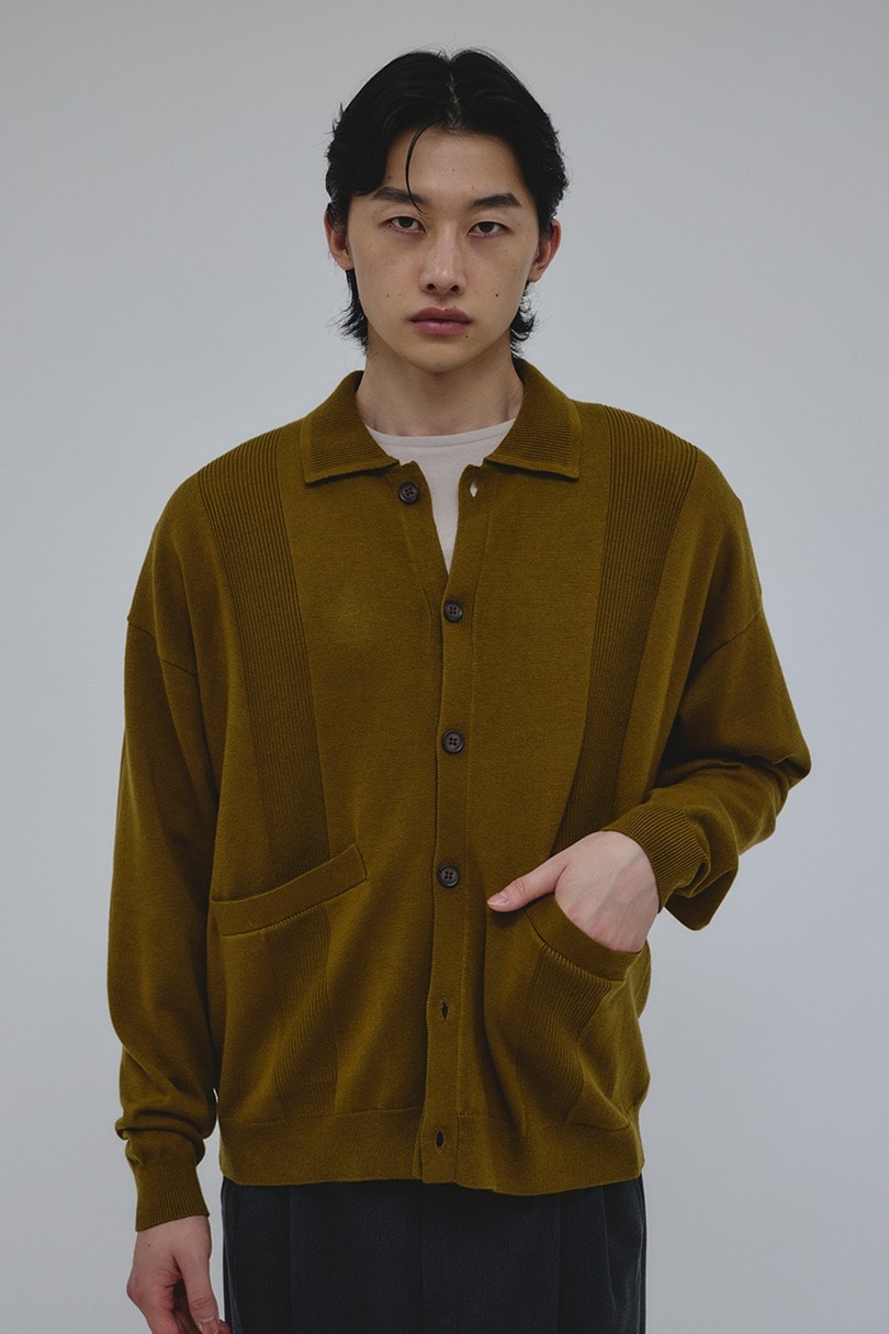 リブカラーニットカーディガン 詳細画像 KHA 4