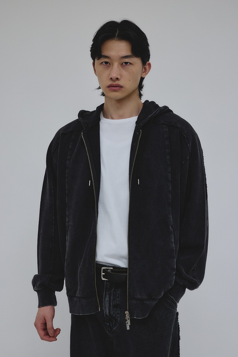 ピグメントジップパーカー 詳細画像 BLK 3