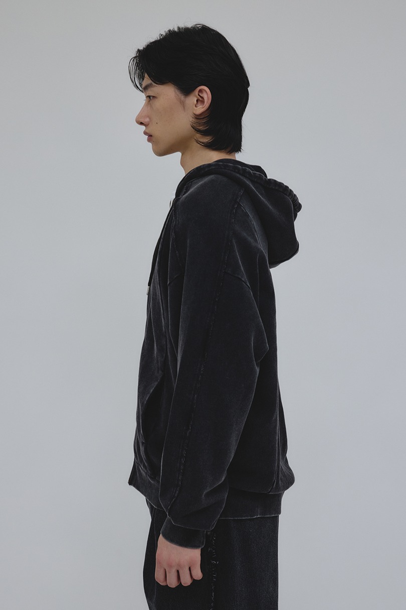 ピグメントジップパーカー 詳細画像 BLK 4