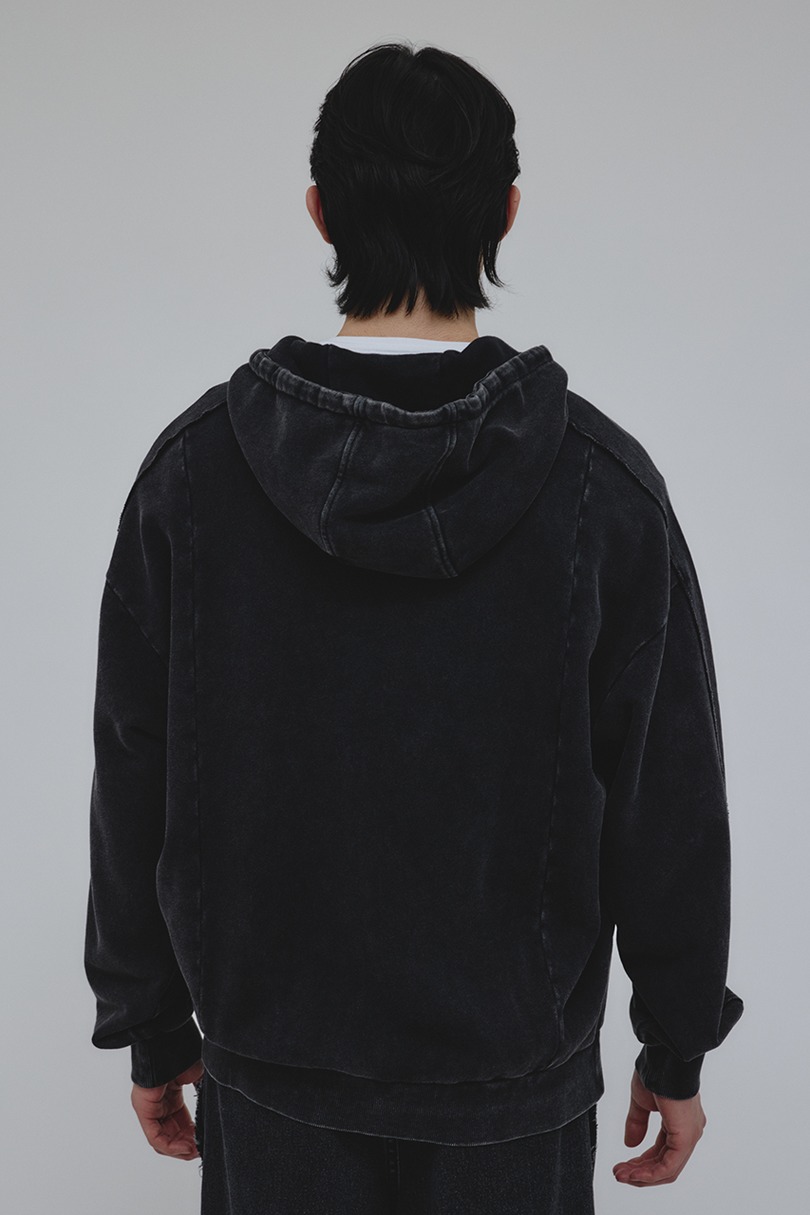 ピグメントジップパーカー 詳細画像 BLK 5