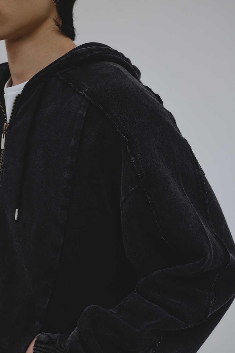 ピグメントジップパーカー 詳細画像 BLK 7