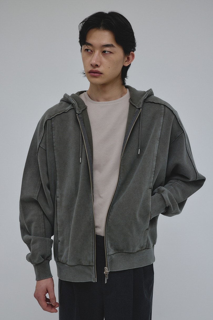 ピグメントジップパーカー