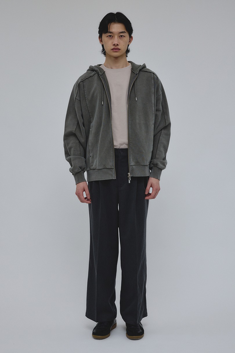 ピグメントジップパーカー 詳細画像 GRY 2