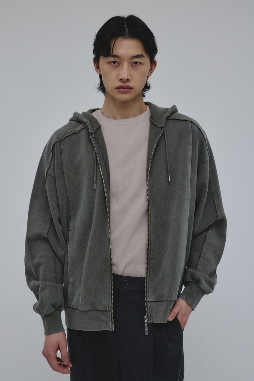 ピグメントジップパーカー 詳細画像 GRY 4