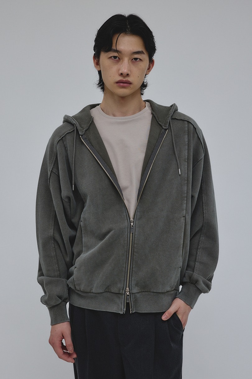 ピグメントジップパーカー 詳細画像 GRY 5