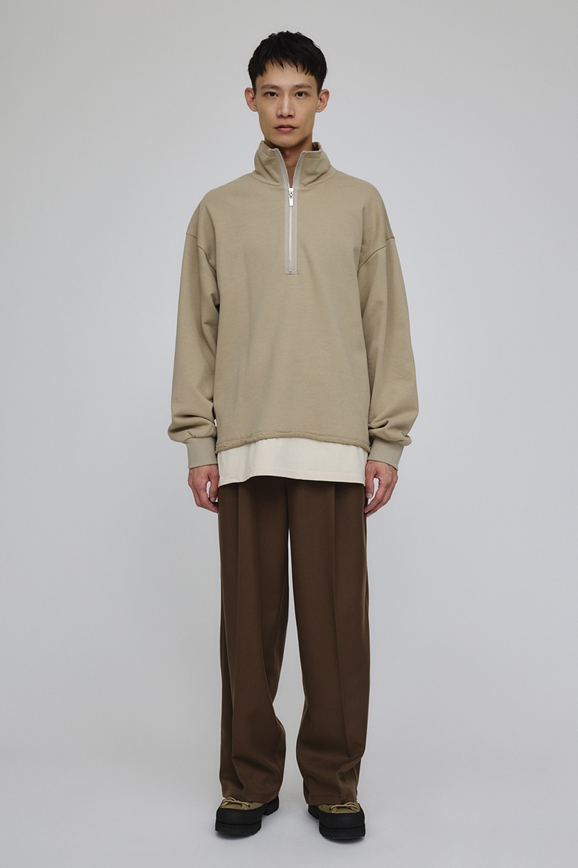 レイヤードハーフジップスウェット 詳細画像 BEG 2