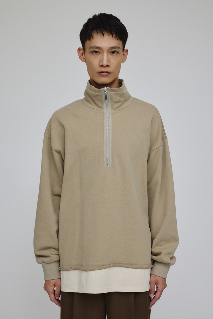 レイヤードハーフジップスウェット 詳細画像 BEG 8