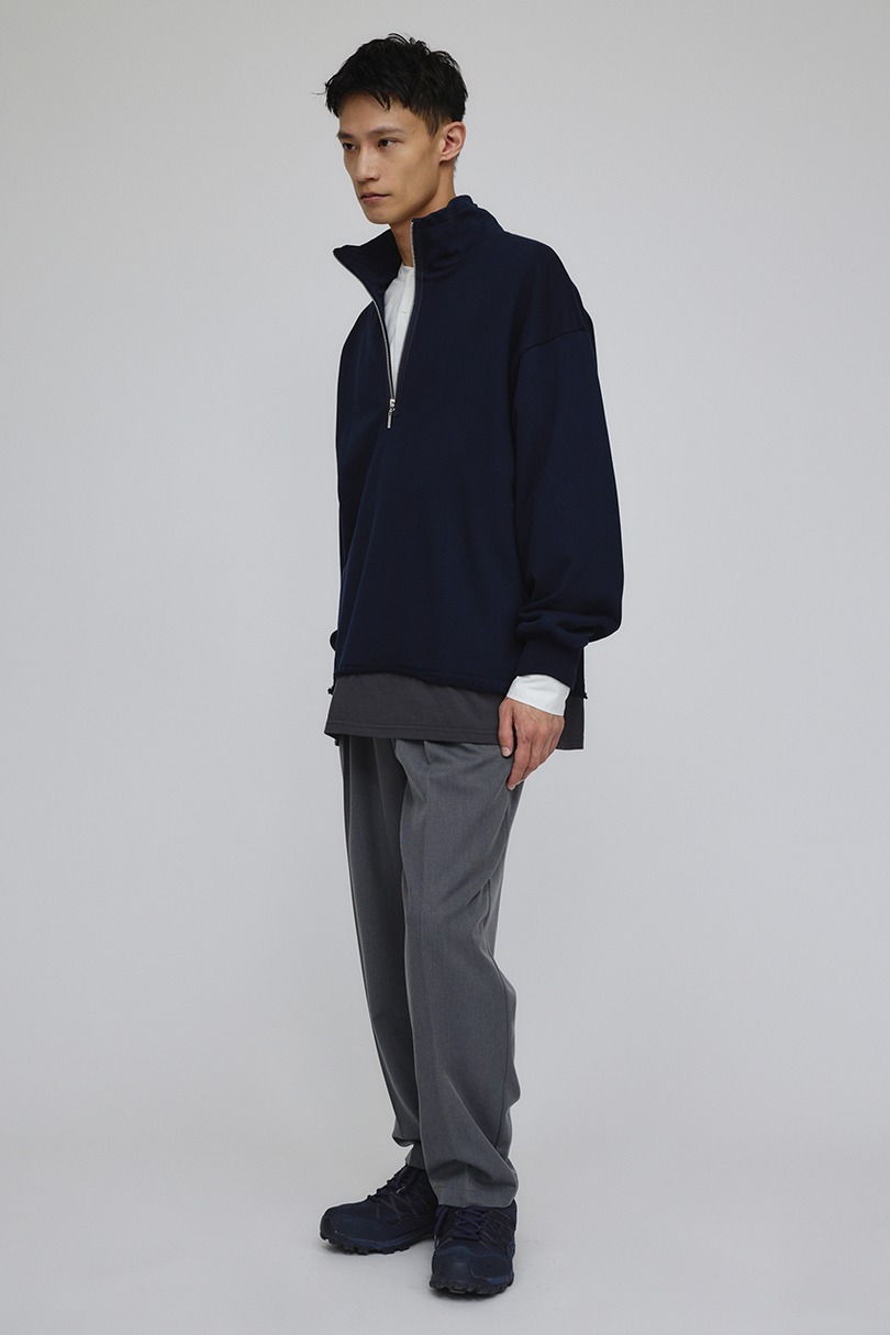 レイヤードハーフジップスウェット 詳細画像 NVY 2