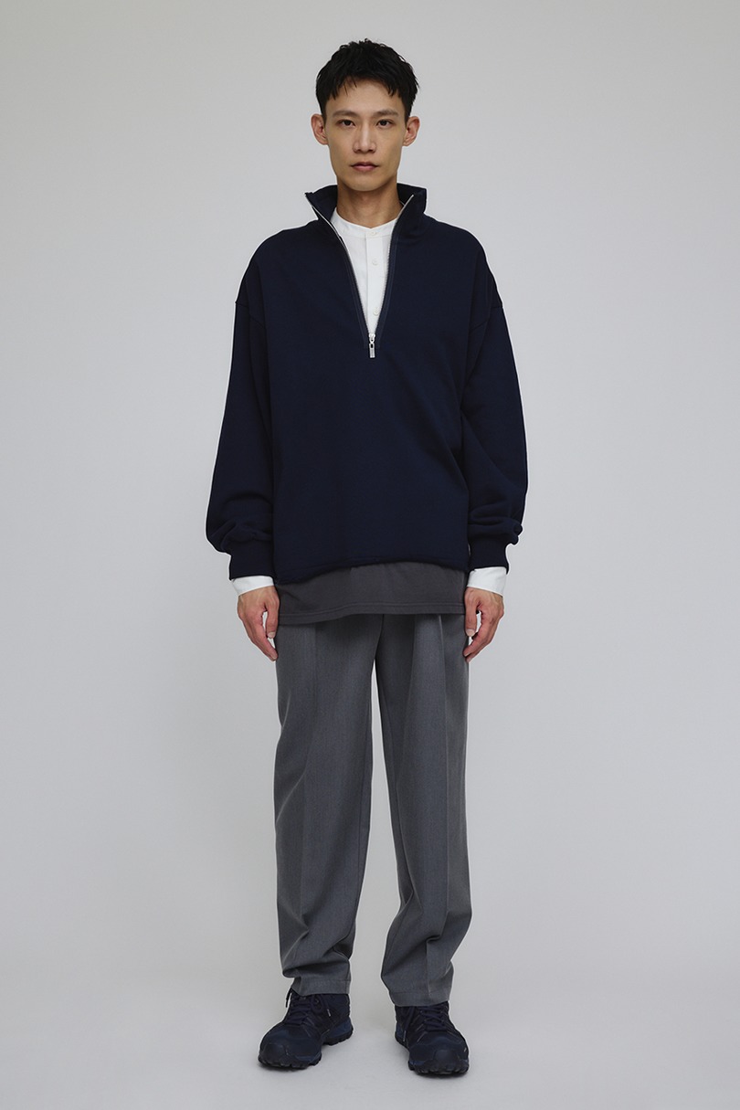 レイヤードハーフジップスウェット 詳細画像 NVY 3