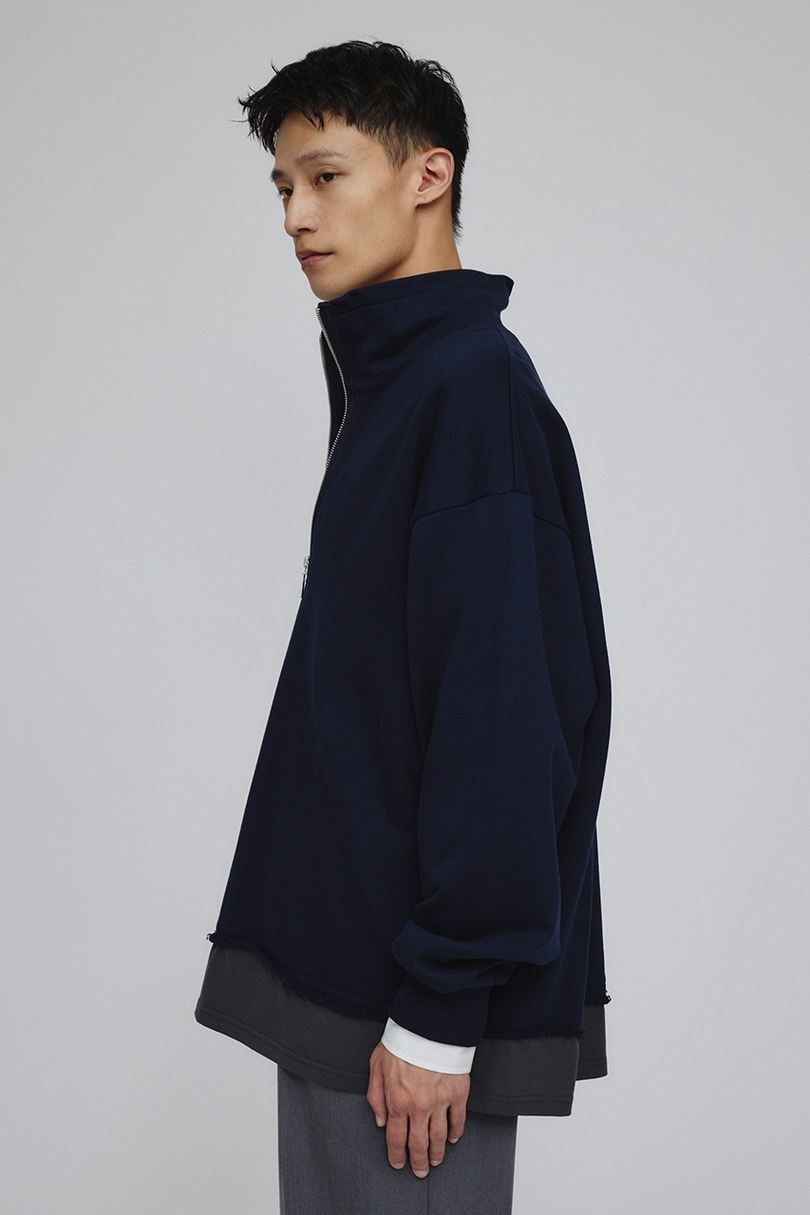 レイヤードハーフジップスウェット 詳細画像 NVY 6