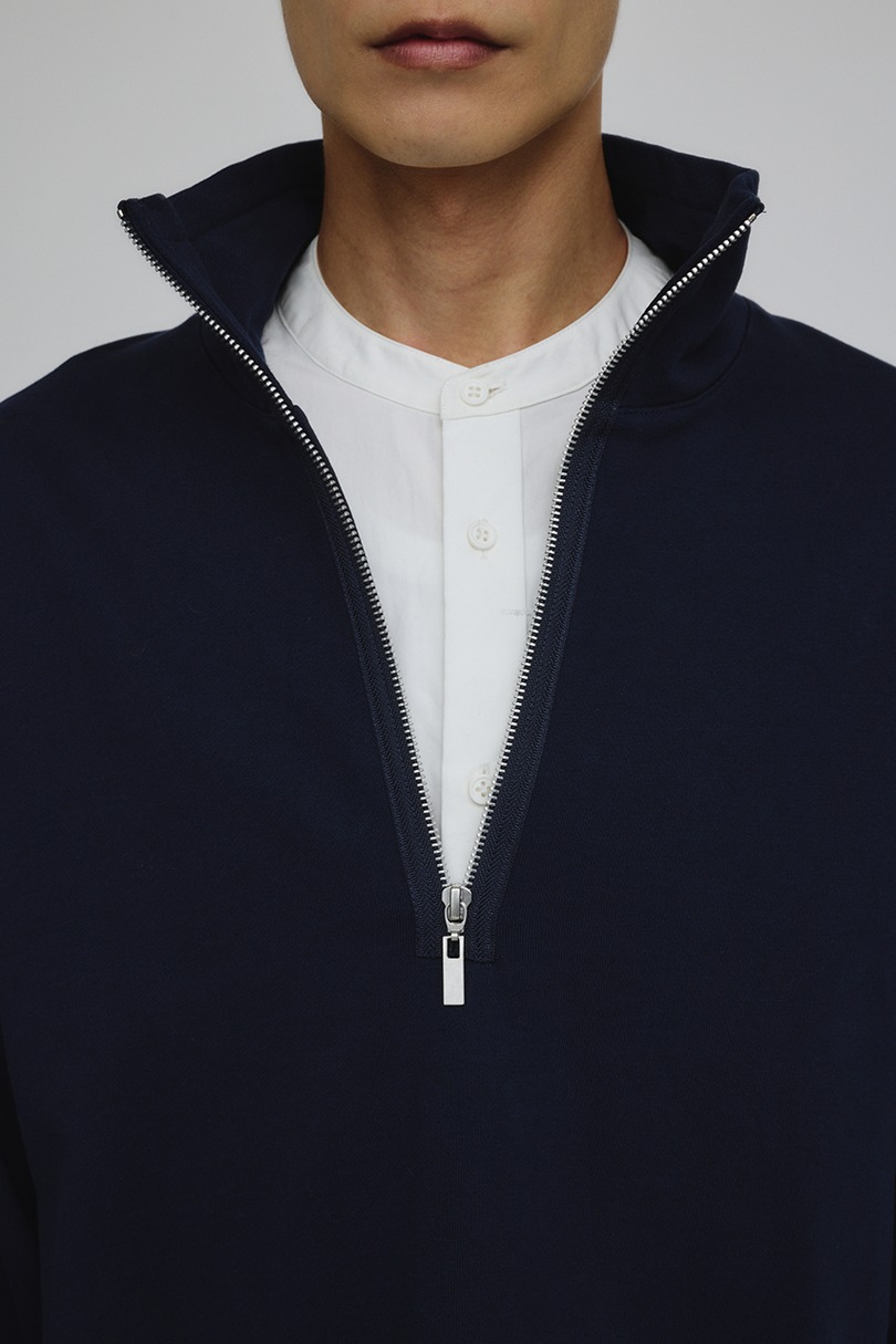 レイヤードハーフジップスウェット 詳細画像 NVY 8