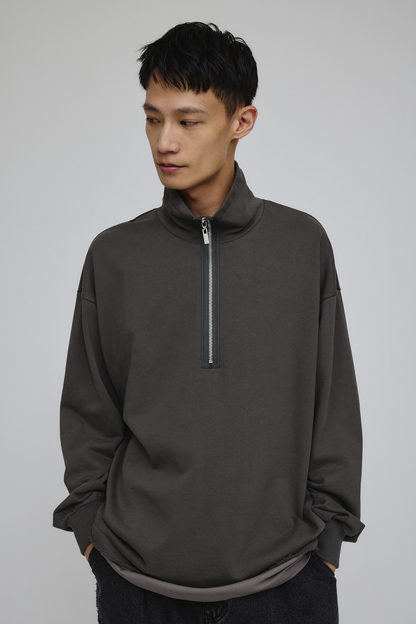 レイヤードハーフジップスウェット 詳細画像 GRY 5