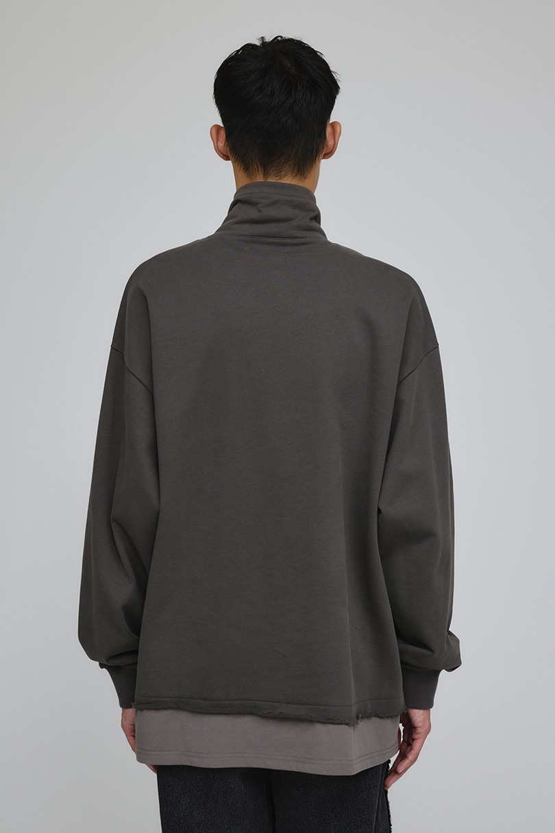 レイヤードハーフジップスウェット 詳細画像 GRY 7