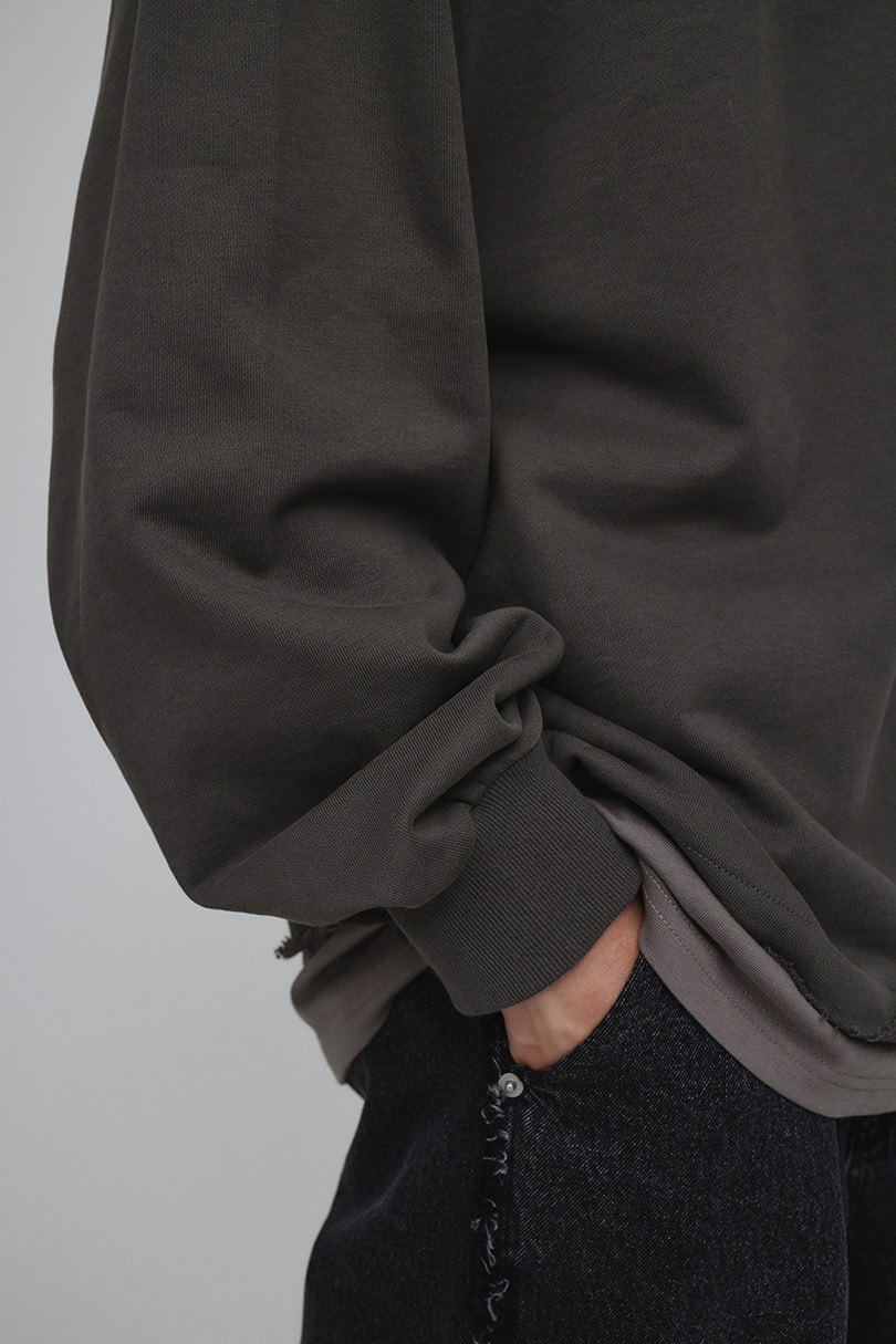 レイヤードハーフジップスウェット 詳細画像 GRY 8