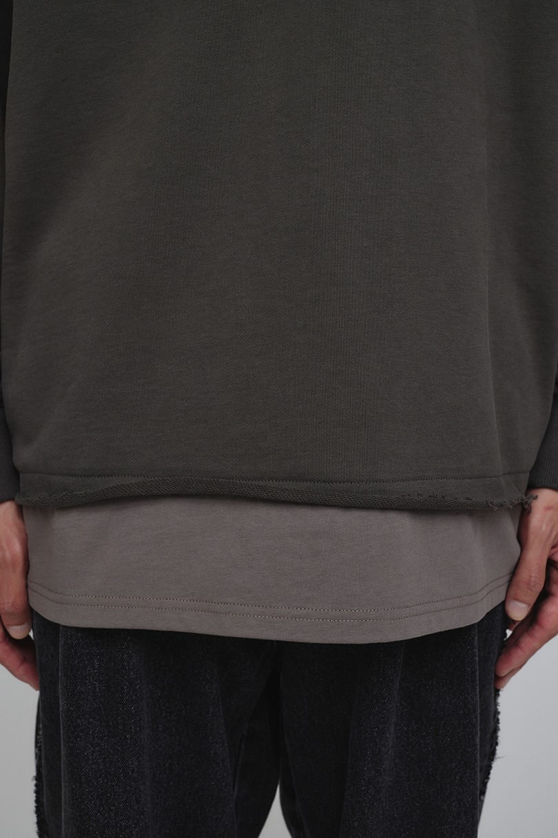 レイヤードハーフジップスウェット 詳細画像 GRY 9