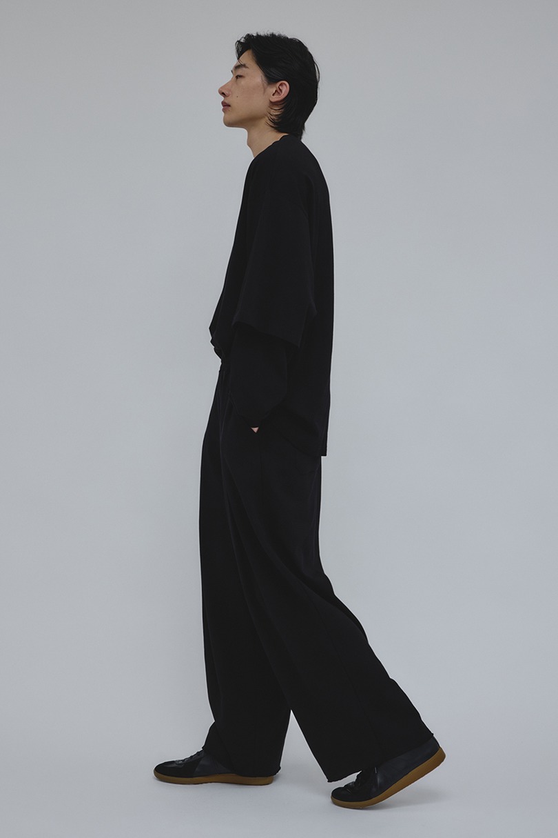 ワイドタックスウェットパンツ 詳細画像 BLK 2