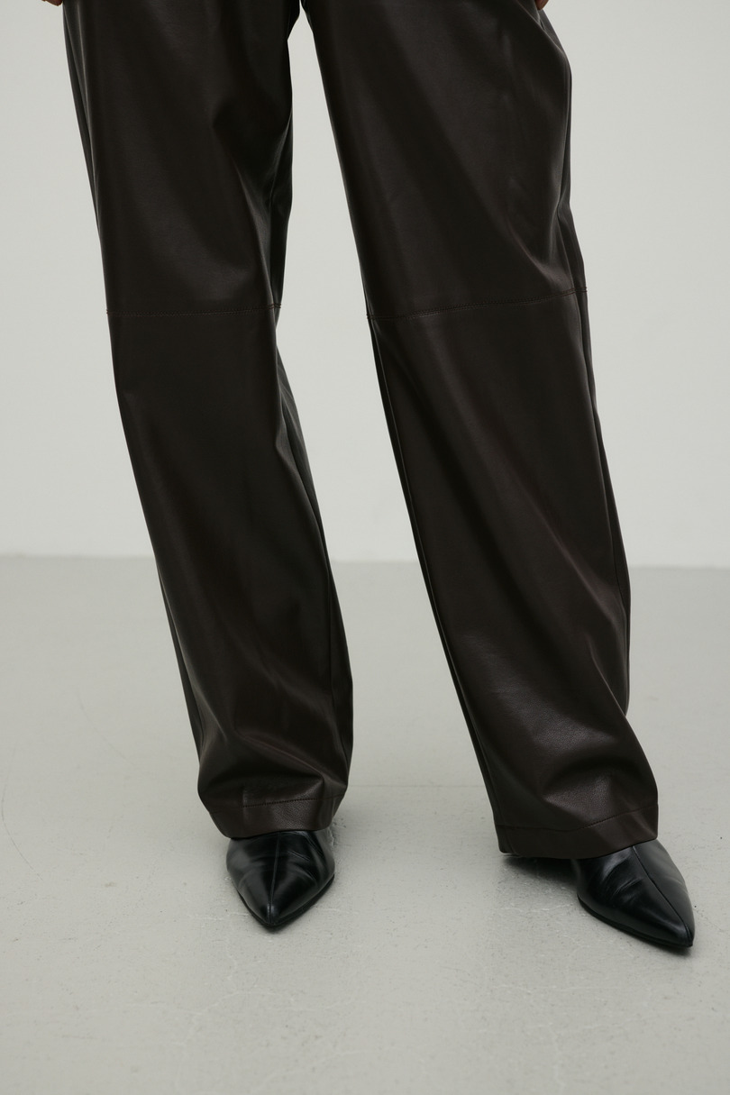 フェイクレザーストレートパンツ 詳細画像 BRN 10