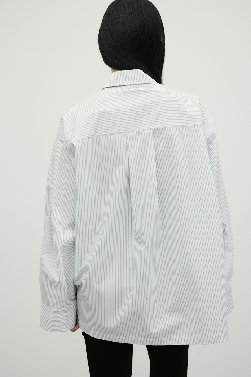 ストライプワイドカフオーバーシャツ 詳細画像 WHT 10