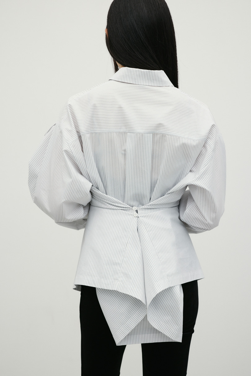 ストライプワイドカフオーバーシャツ 詳細画像 WHT 12