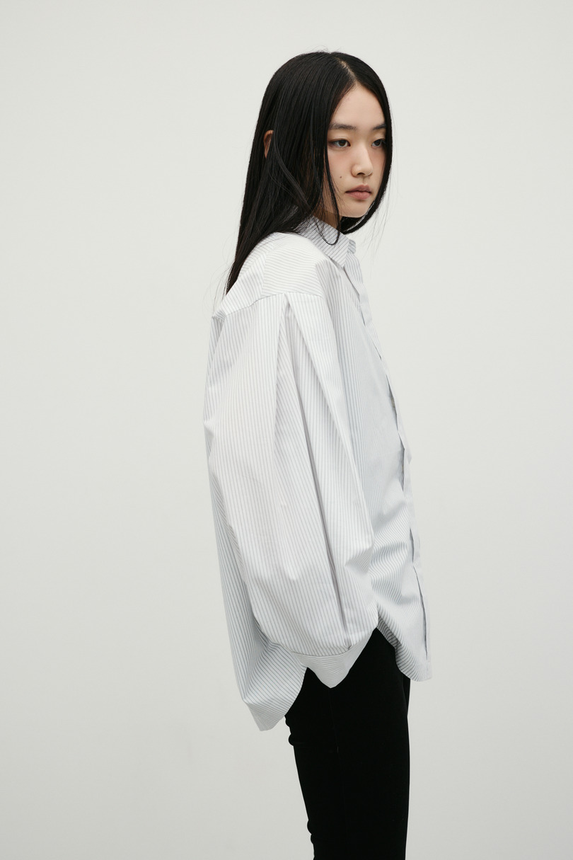 ストライプワイドカフオーバーシャツ 詳細画像 WHT 7