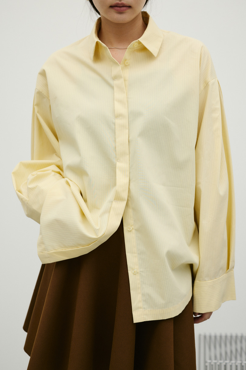 ストライプワイドカフオーバーシャツ 詳細画像 YEL 9