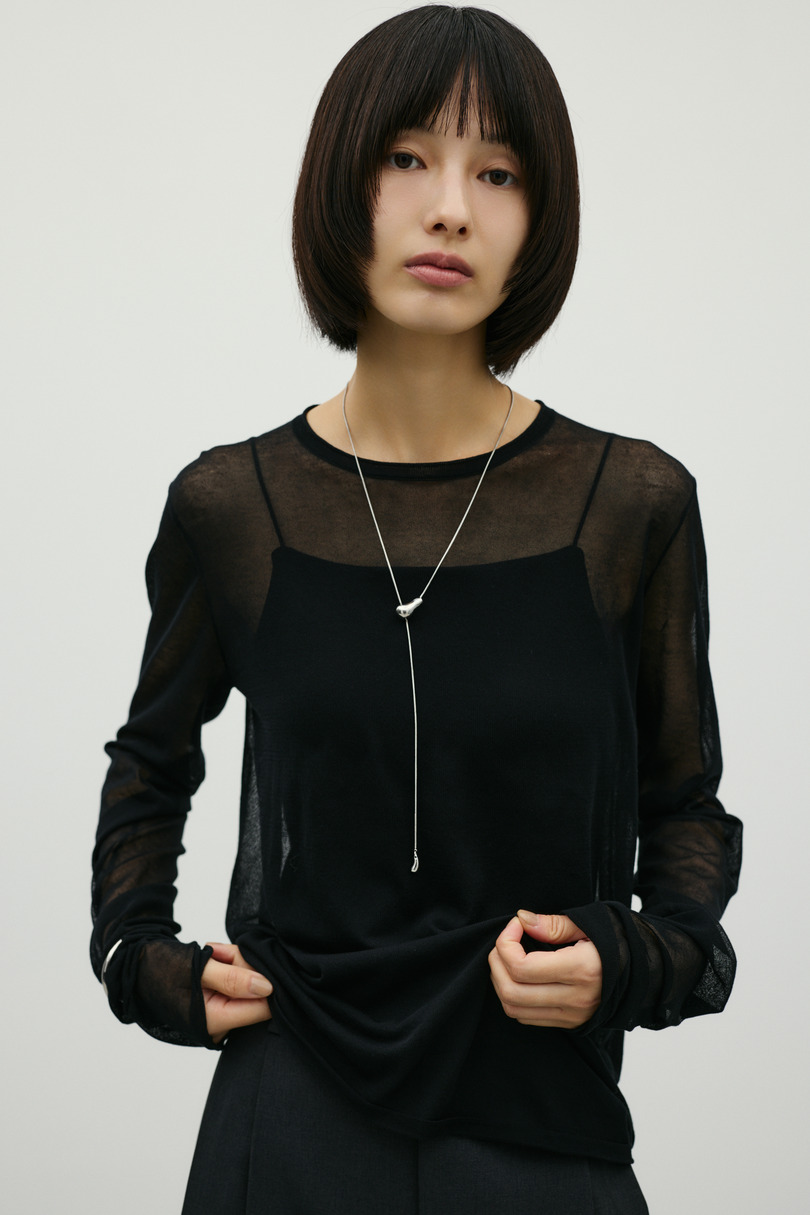 シアースキンニットトップ 詳細画像 BLK 2
