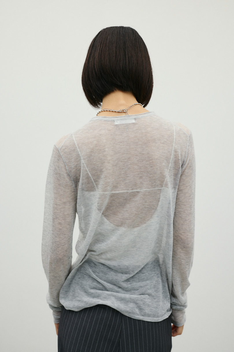 シアースキンニットトップ 詳細画像 L/GRY 7