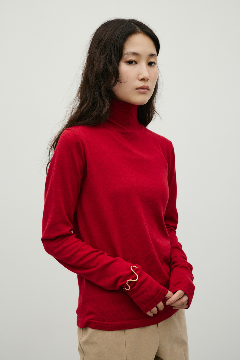 ウォッシャブル2WAYハイネックニット 詳細画像 RED 9