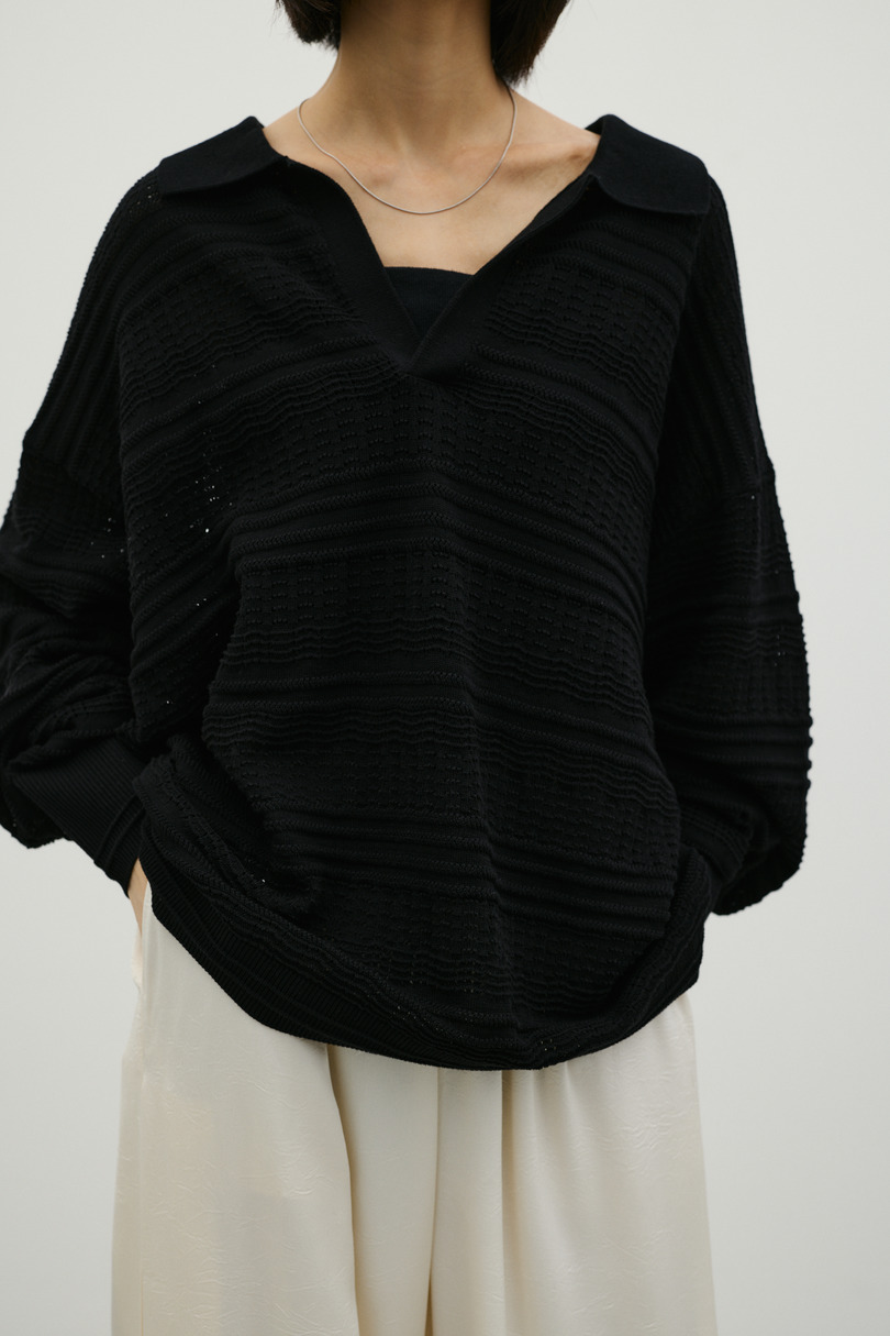スカシボーダーラガーニット 詳細画像 BLK 5