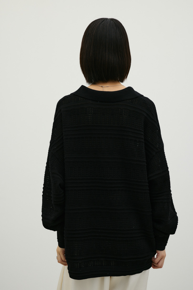 スカシボーダーラガーニット 詳細画像 BLK 6